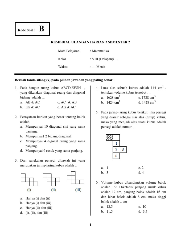Remedial Uh 3 Semester 2 Kode B