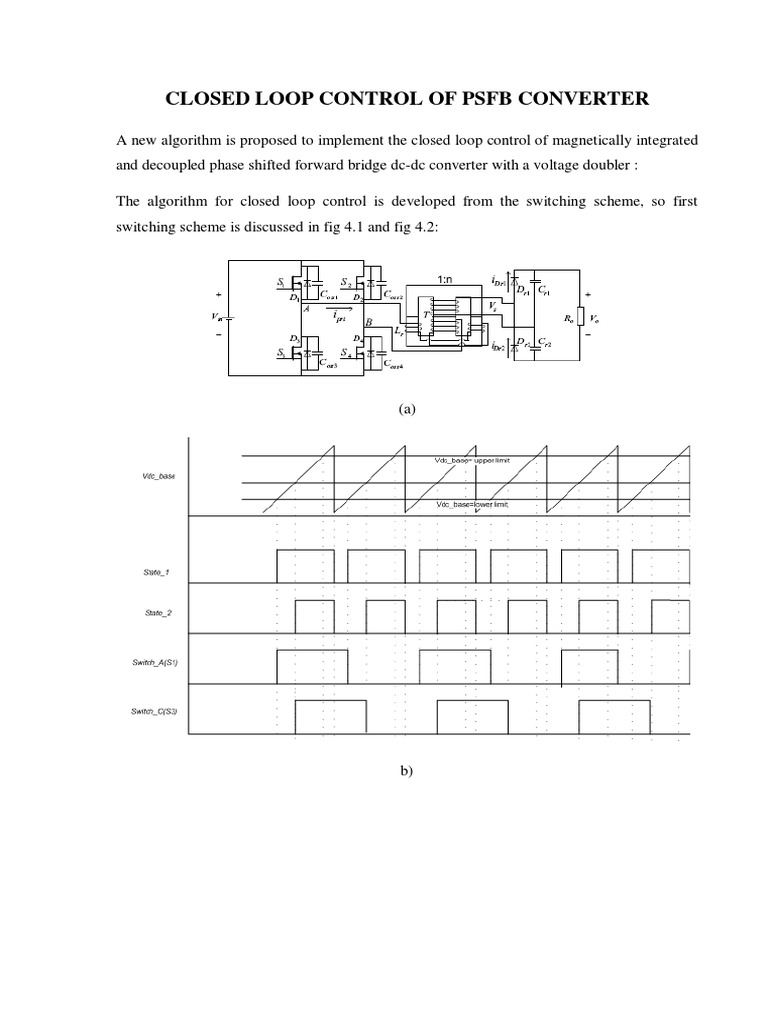 Closed Loop Control of PSFB Converter PDF Feedback Computer