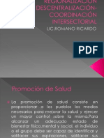 Regionalización Descentralización-Coordinación Intersectorial