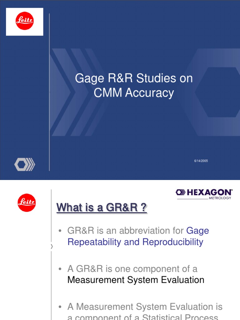 Gage R&R Studies for CMM Accuracy | PDF | Accuracy And Precision ...
