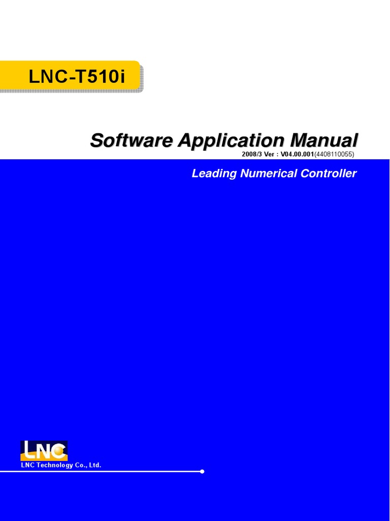 LNC-T510i Software Application Manual V04.00.001 (4408110055) ENG