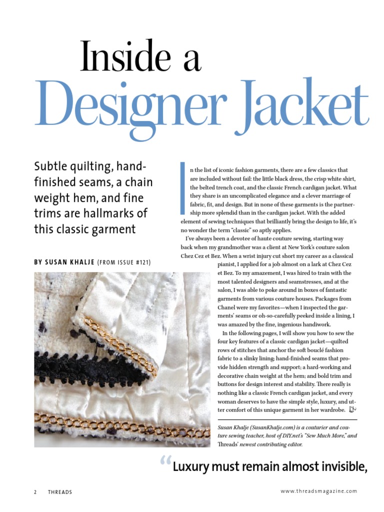 Inside A Designer Jacket | PDF | Seam (Sewing) | Quilting