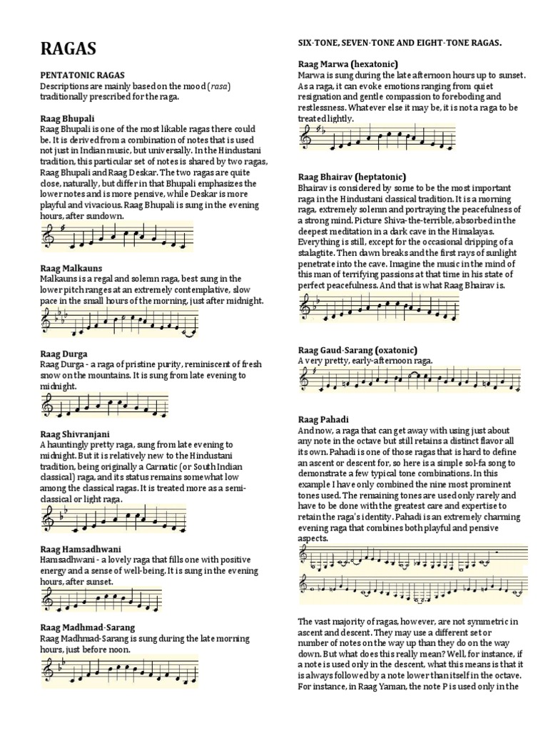 Raag Descriptions | PDF | Poetry