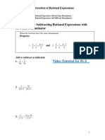 Adding and Subtracting Rational Expressions Videos