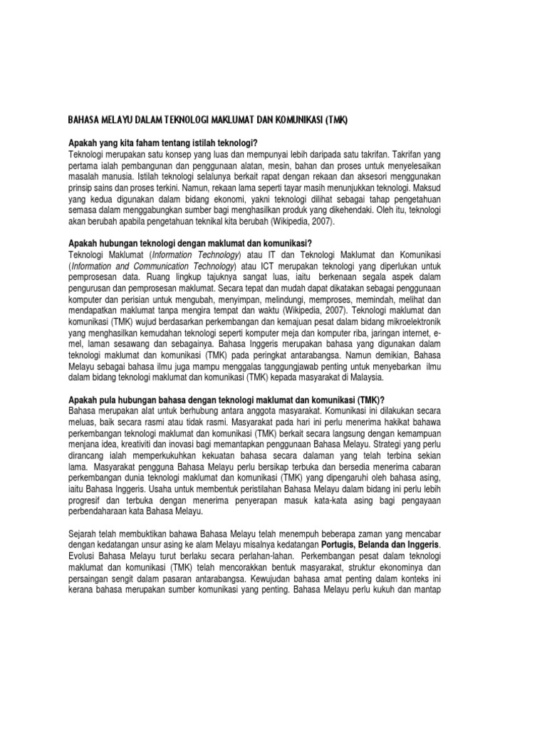 Penggunaan Bahasa Melayu dalam Email sebagai Alat Penghubung yang Kuat