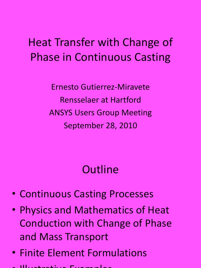 Heat Transfer With Change of Phase in Continuous Casting | PDF ...