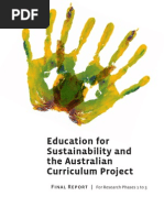 Download Education for Sustainability and the Australian Curriculum Project Final Report For Research Phases 1-3 by Australian Education for Sustainability Alliance SN231079402 doc pdf