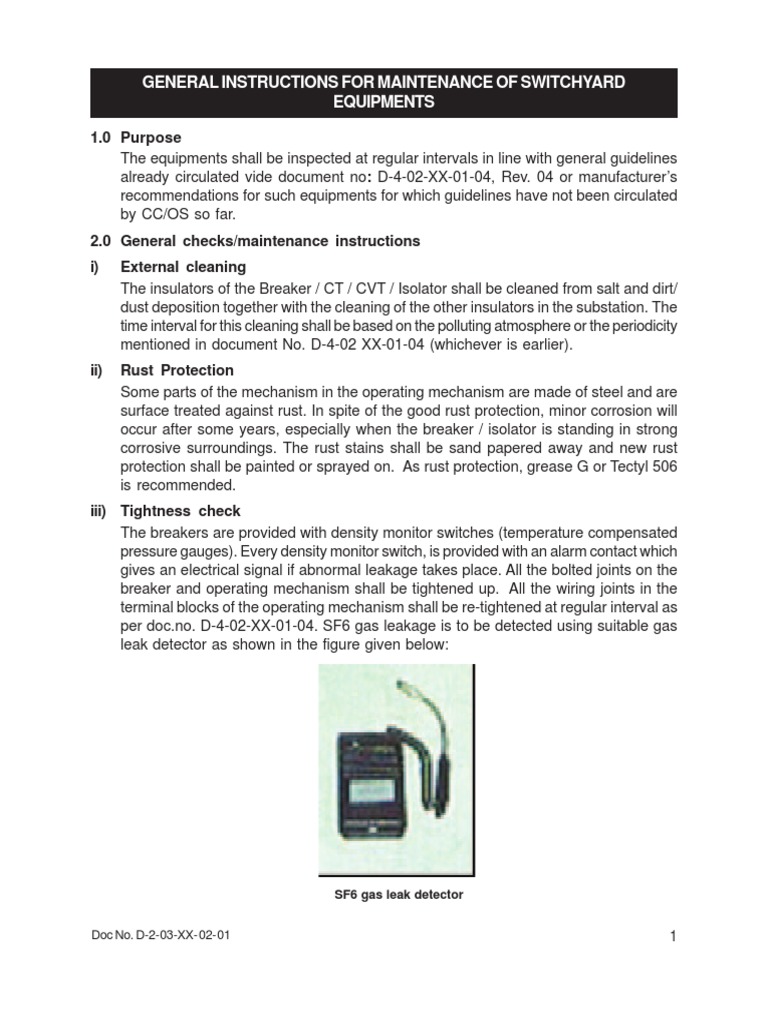 Switchyard Maintenance Guidelines | PDF | Capacitor | Transformer