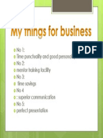 No 1: Time Punctuality and Good Personality No 2: Mentor Training Facility No 3: Time Savings No4: Superior Communication No 5: Perfect Presentation