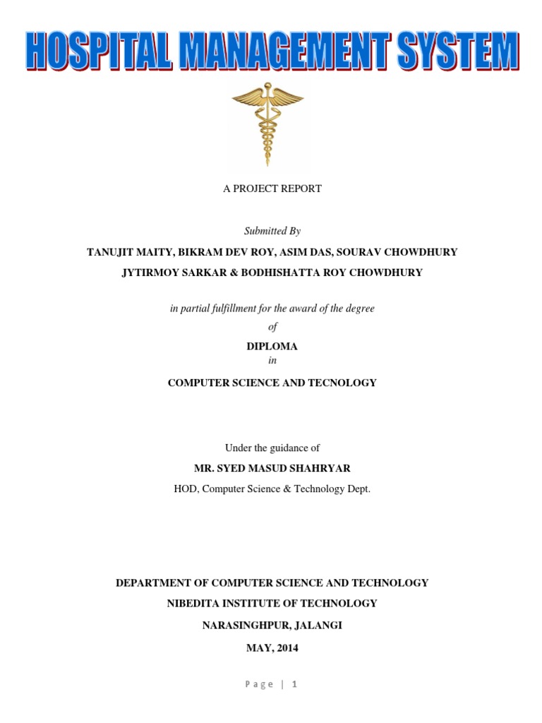 Hospital Management Project Report Microsoft Access Databases