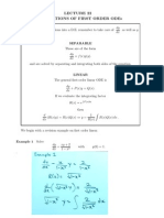 Applications of First Order Odes: R P (X) DX