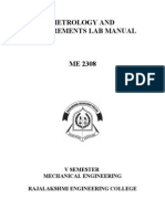 Metrology and Measurements Lab Manual: V Semester Mechanical Engineering Rajalakshmi Engineering College