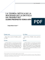 La Teoria Critica de La Sociedad de La Escuela de Frankfurt