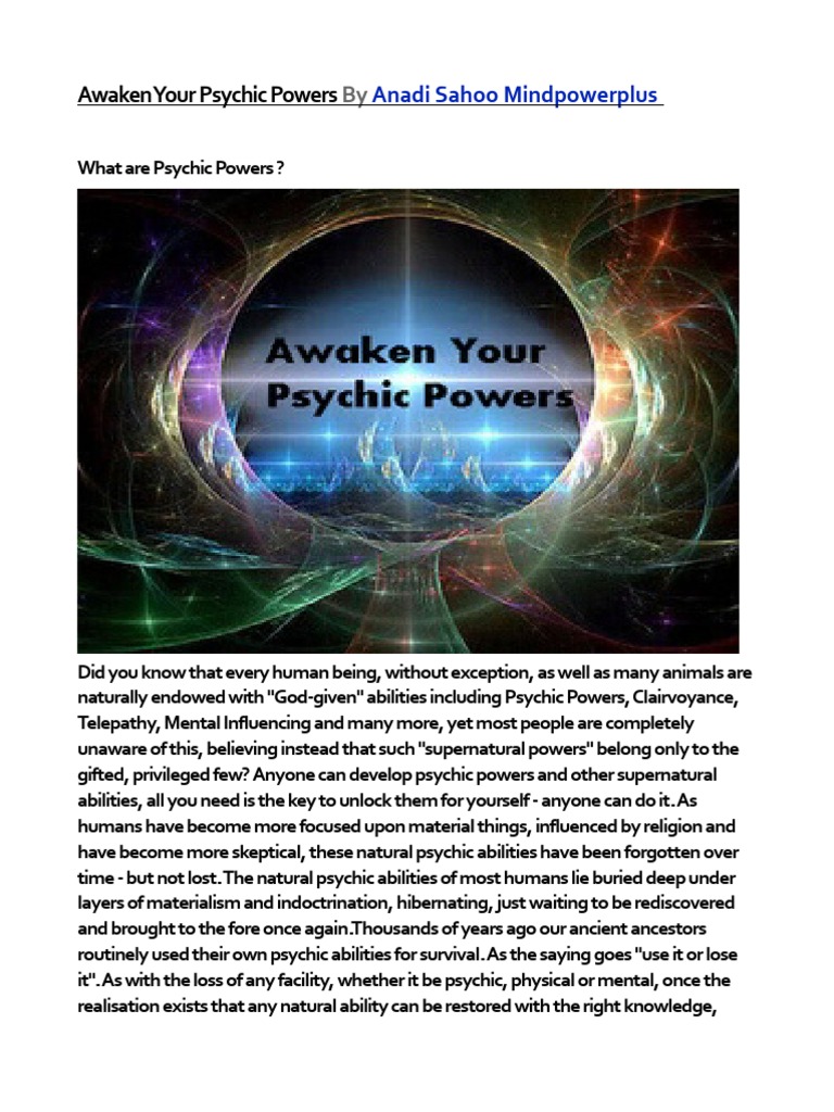 Awaken Your Psychic Powers Guide | PDF | Consciousness | Mediumship