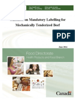 Guidance on labeling of mechanically tenderized beef