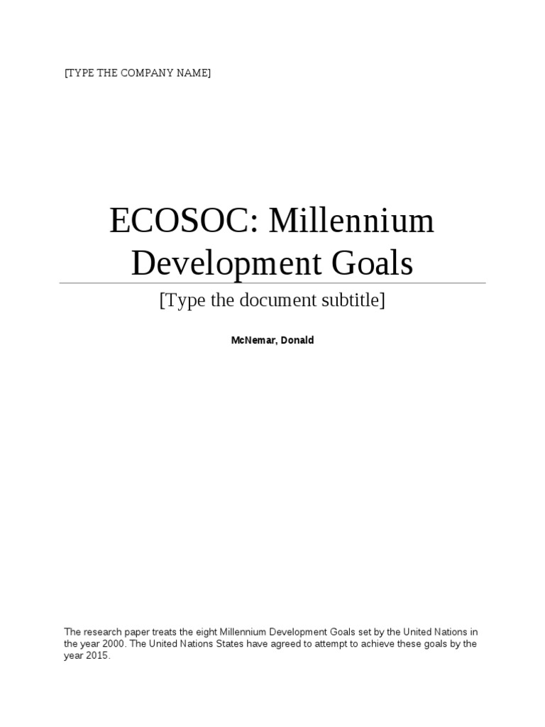 UN Millennium Development Goals | PDF | Child Mortality | Millennium ...