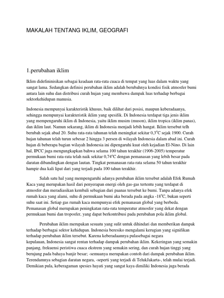 Makalah Tentang Iklim