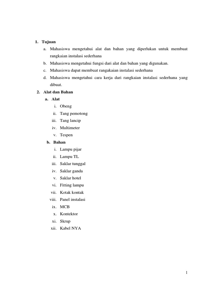 Praktikum Instalasi Listrik Sederhana