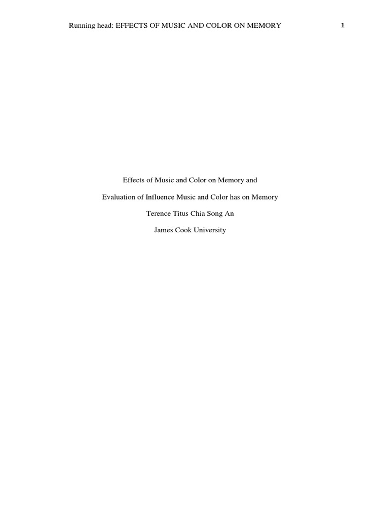 Music and Color's Impact on Memory Recall | PDF | Errors And Residuals ...