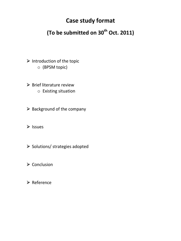 BPSM Case Study Submission Guide | PDF