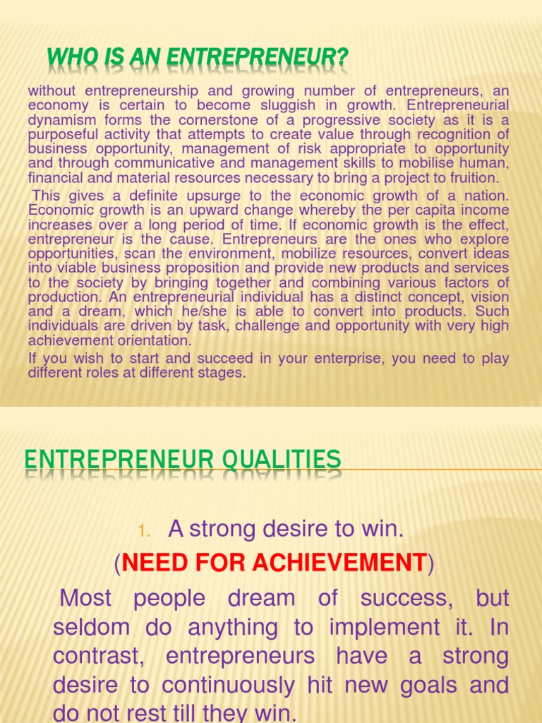 Key Qualities of Successful Entrepreneurs | PDF | Entrepreneurship ...