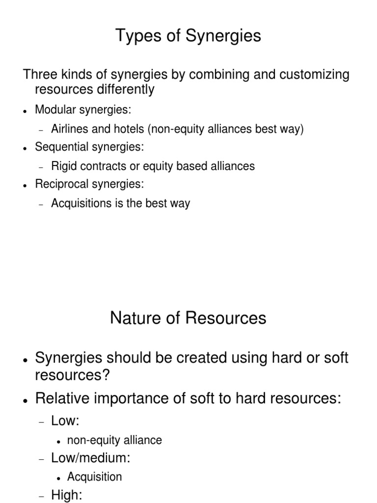 Types of Synergies | PDF