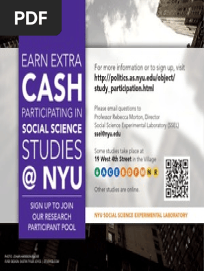 Flyer for NYU Social Science Experimental Laboratory