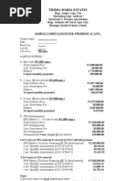 Sample Computation (A & B Lots of 750 SQM.)