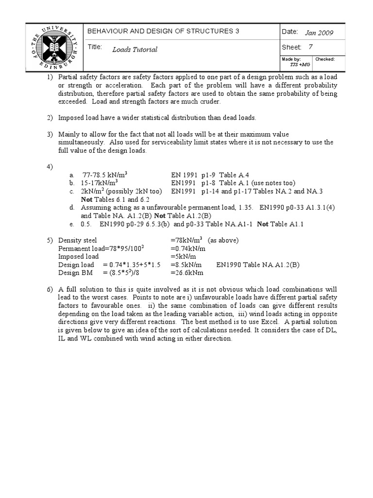 Partial Safety Factors in Structural Design | PDF | Bending ...