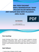 KAEDAH ‘PEER-TEACHING’ DALAM MEMBANTU MENINGKATKAN  TAHAP KOMPETENSI PELAJAR DALAM MENGHAFAL AYAT HAFAZAN BAGI MATA PELAJARAN AMAL ISLAMI