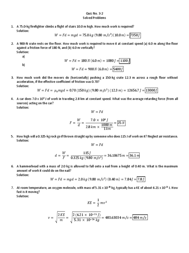 Quiz No 3 2 Solution Friction