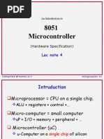 8051 Microcontroller: Lec Note 4