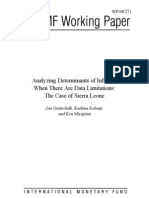 Analyzing Determinants of Inflation When There Are Data Limitation;The Case of Sierra Leone