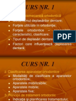 Curs 1 - Clasificarea Aparatelor Ortodontice - Notiuni de Biomecanica