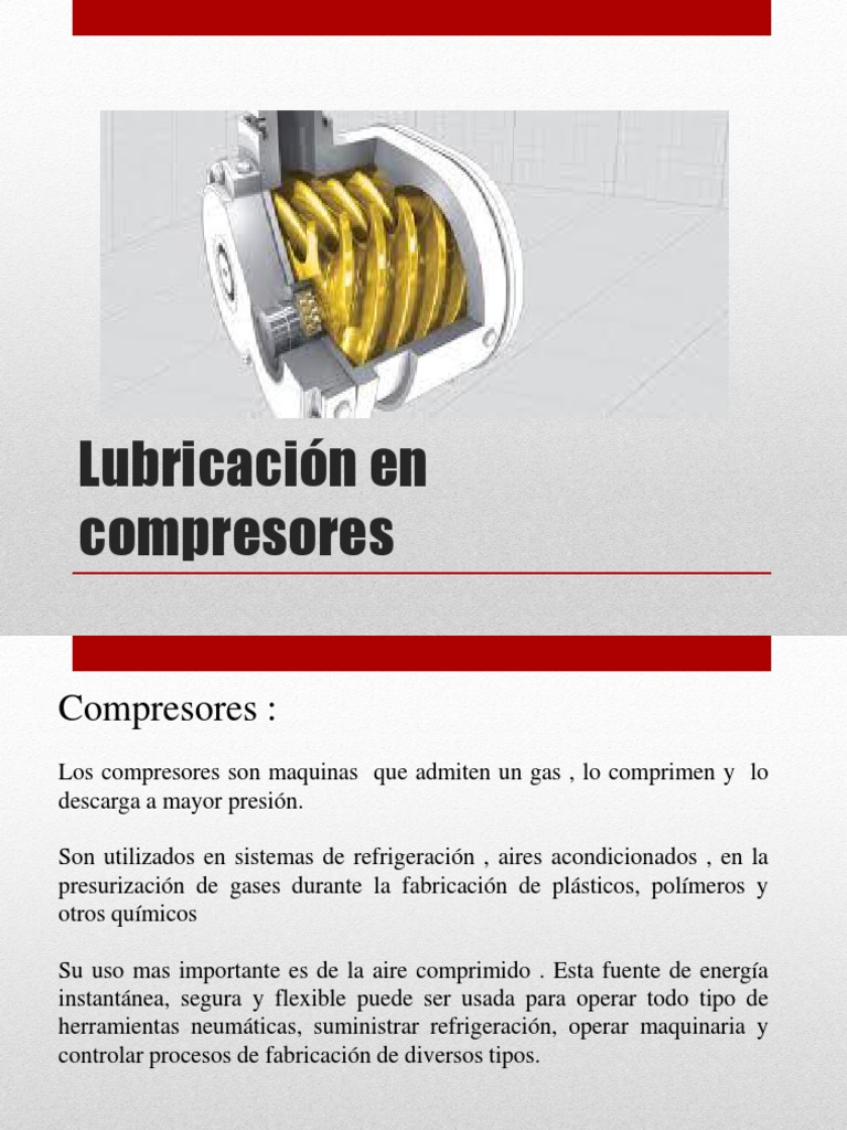 Lubricación Efectiva en Compresores | PDF | Compresor de gas | Química