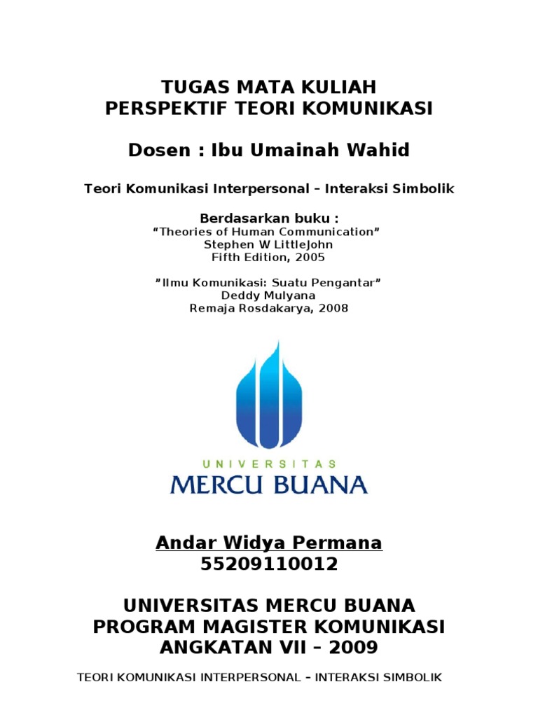 Teori Komunikasi Interpersonal – Interaksi Simbolik