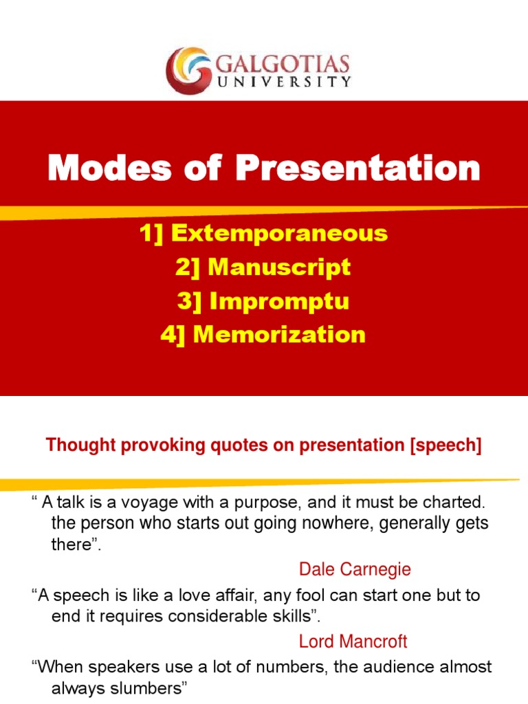 4 modes of presentation