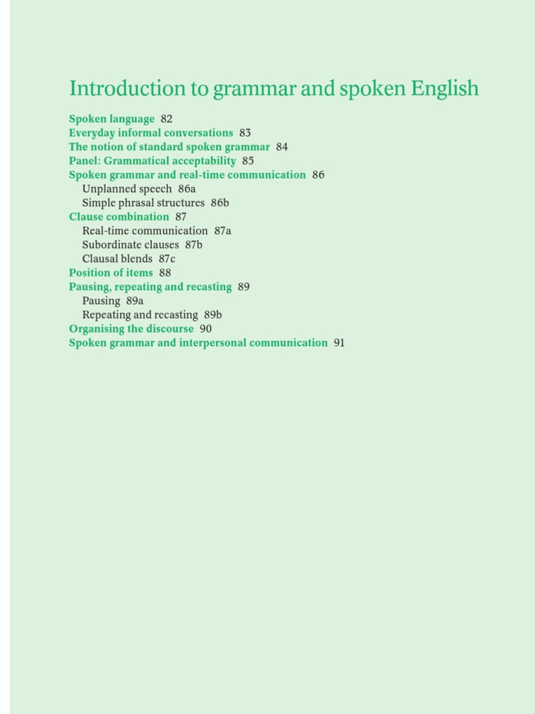 Understanding Spoken English Grammar | PDF | Career & Growth | Foreign ...