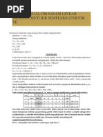 Contoh Soal Program Linear Dengan Metode Simpleks