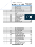 Lista de Precios Simix 14 Abril