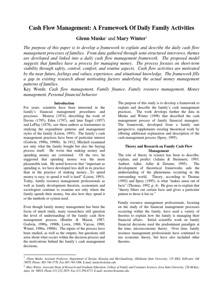 Vol1011 Cash Flow Management | PDF | Qualitative Research | Money
