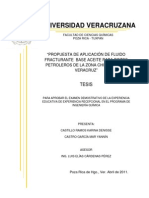 Aplicación de fluido fracturante para pozos petroleros