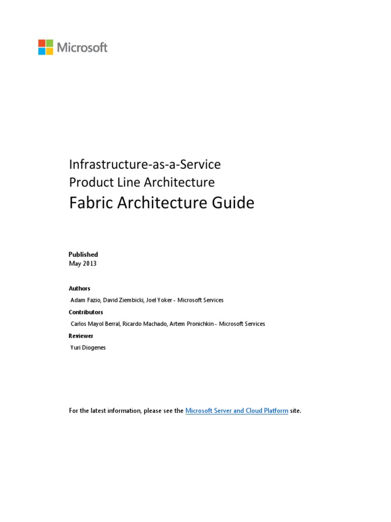 IaaS Product Line Architecture Fabric Architecture Guide | PDF | Hyper ...