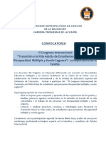 Convocatoria II Congreso Transición A La Vida Adulta