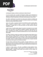 La Participación Ciudadana y La Reforma Constitucional en Materia Electoral