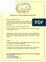 Regulamento Da I Feira EcoSolidária Conexão CACS PDF