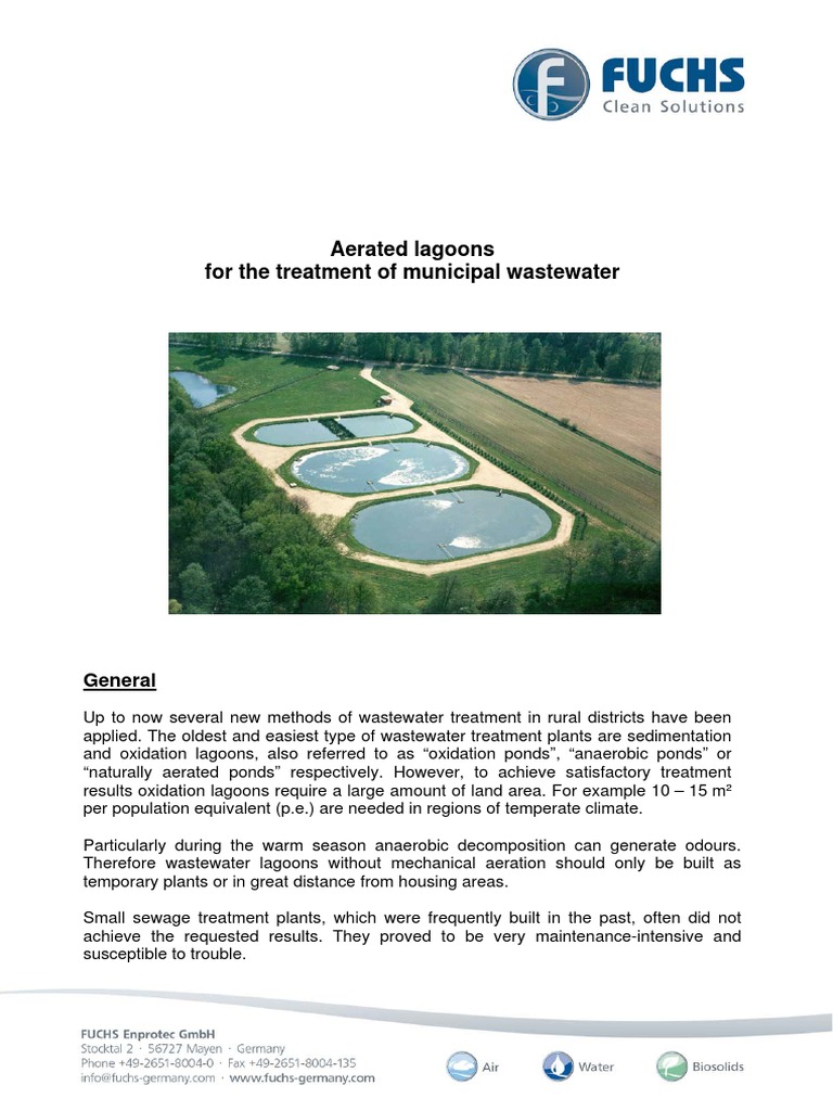 Aerated Lagoons Leaflet English Sewage Treatment Environmental