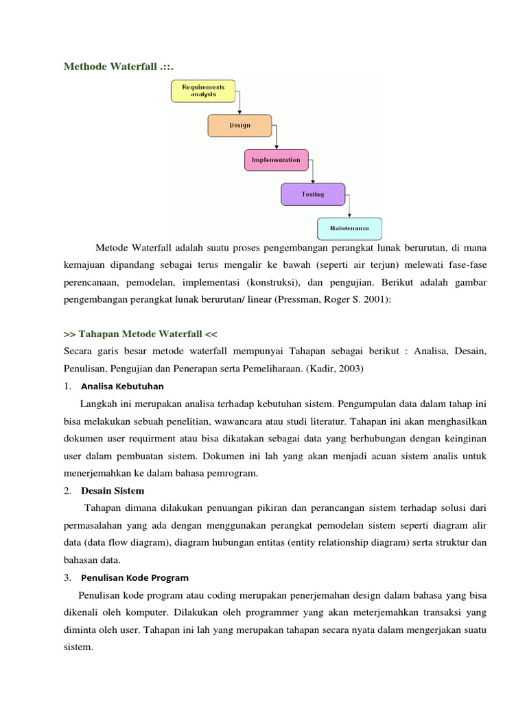 Methode Waterfall . | PDF