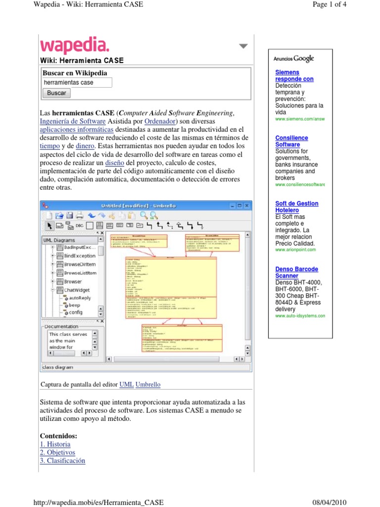Herramienta CASE Software Ingeniería de software
