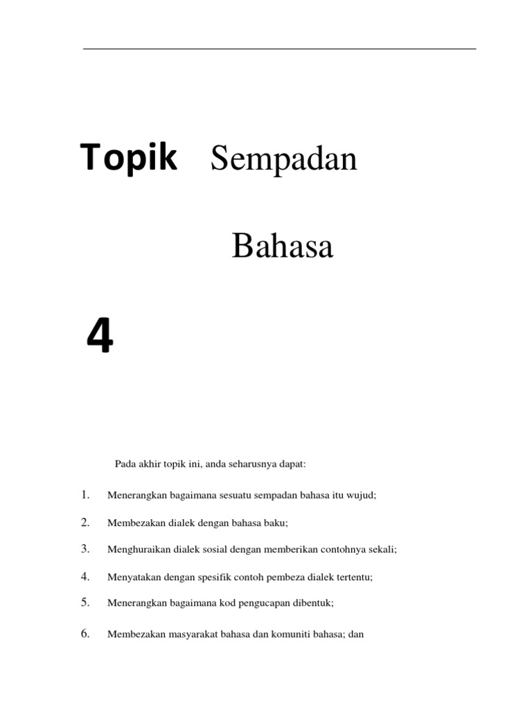Topik 4 Sempadan Bahasa Pdf